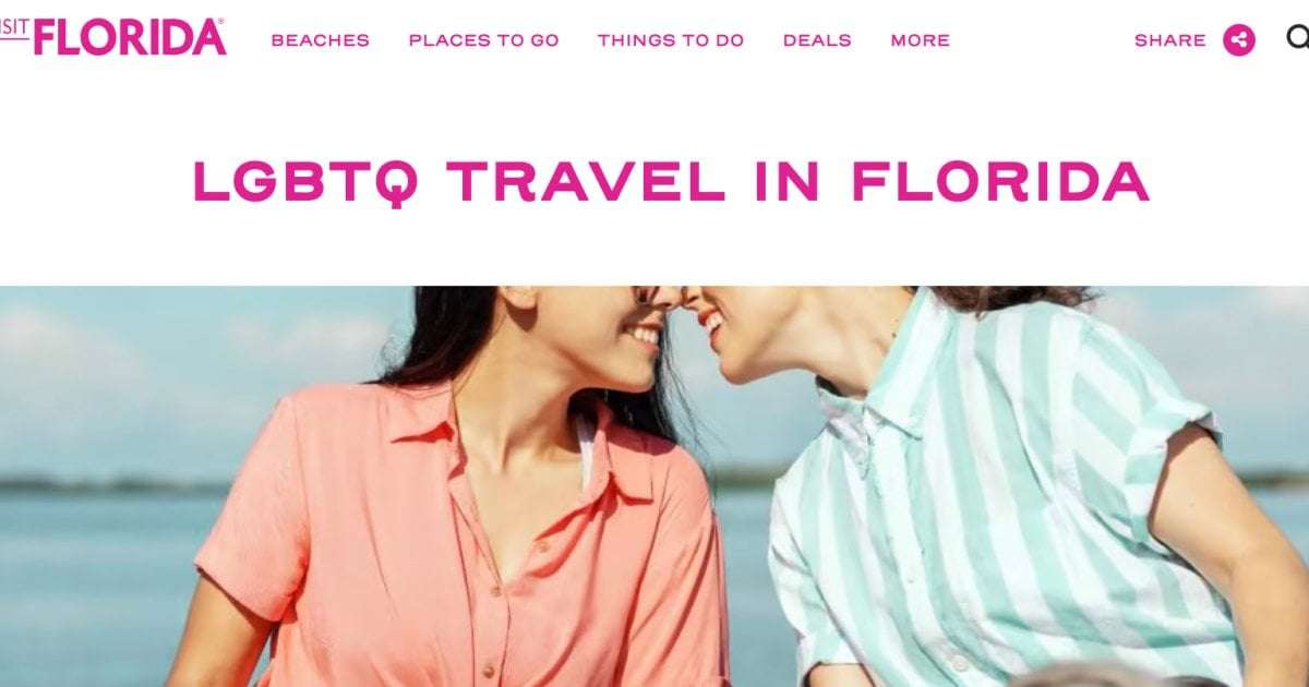image for Florida's official tourism site removes 'LGBTQ Travel' section