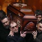 image for Dolores O’Riordan (The Cranberries) coffin being carried on by her bandmates.