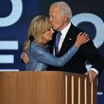 image for Biden embraces his wife, Jill, after his speech