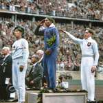 image for Jesse Owens saluting during the medal ceremony after defeating Nazi Germany in the Olympics