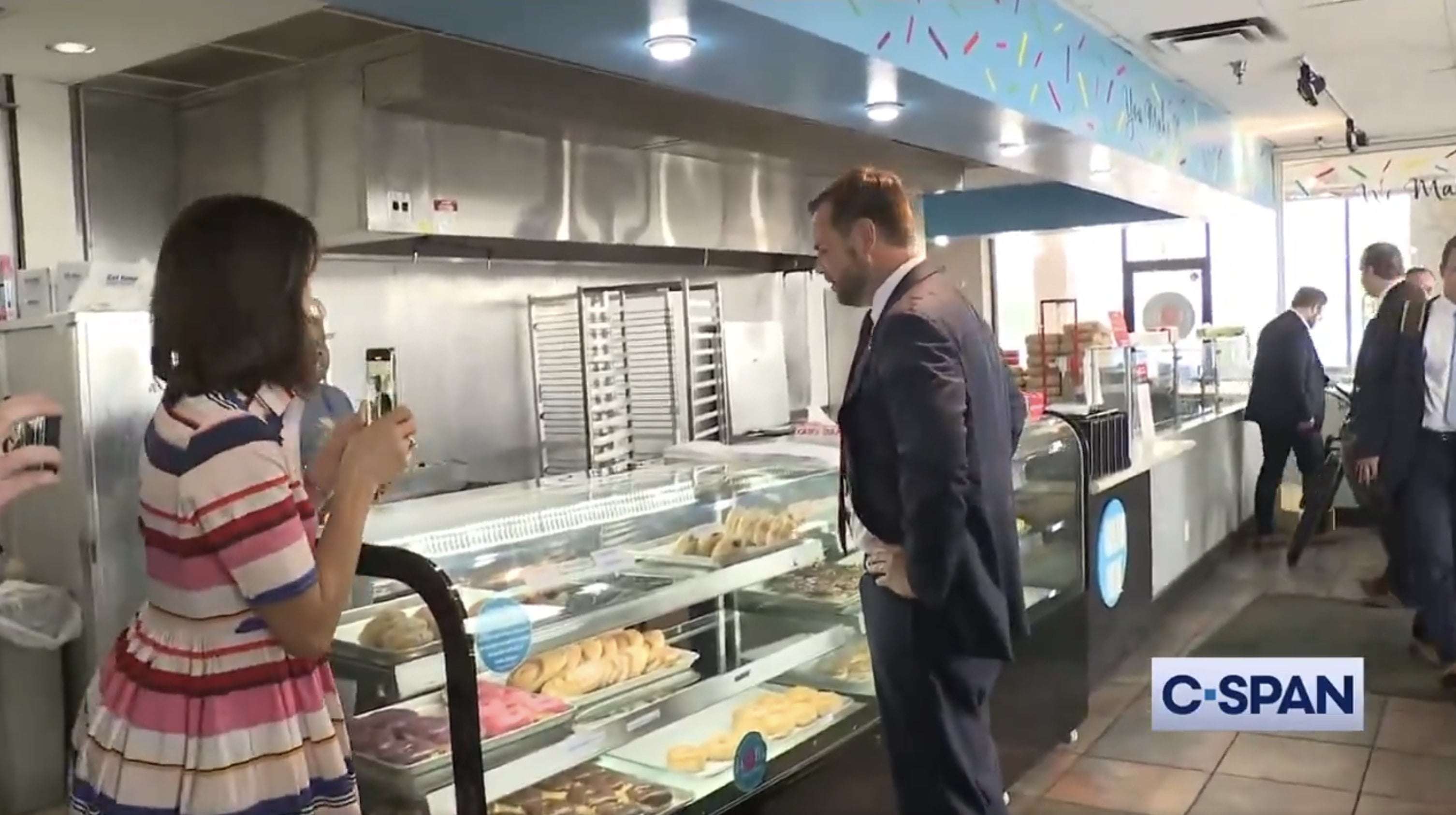 image for Donut Shop Worker Refuses to Be on Camera with JD Vance During Campaign Stop