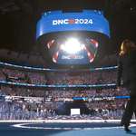 image for Kamala Harris at the DNC in front of a massive crowd