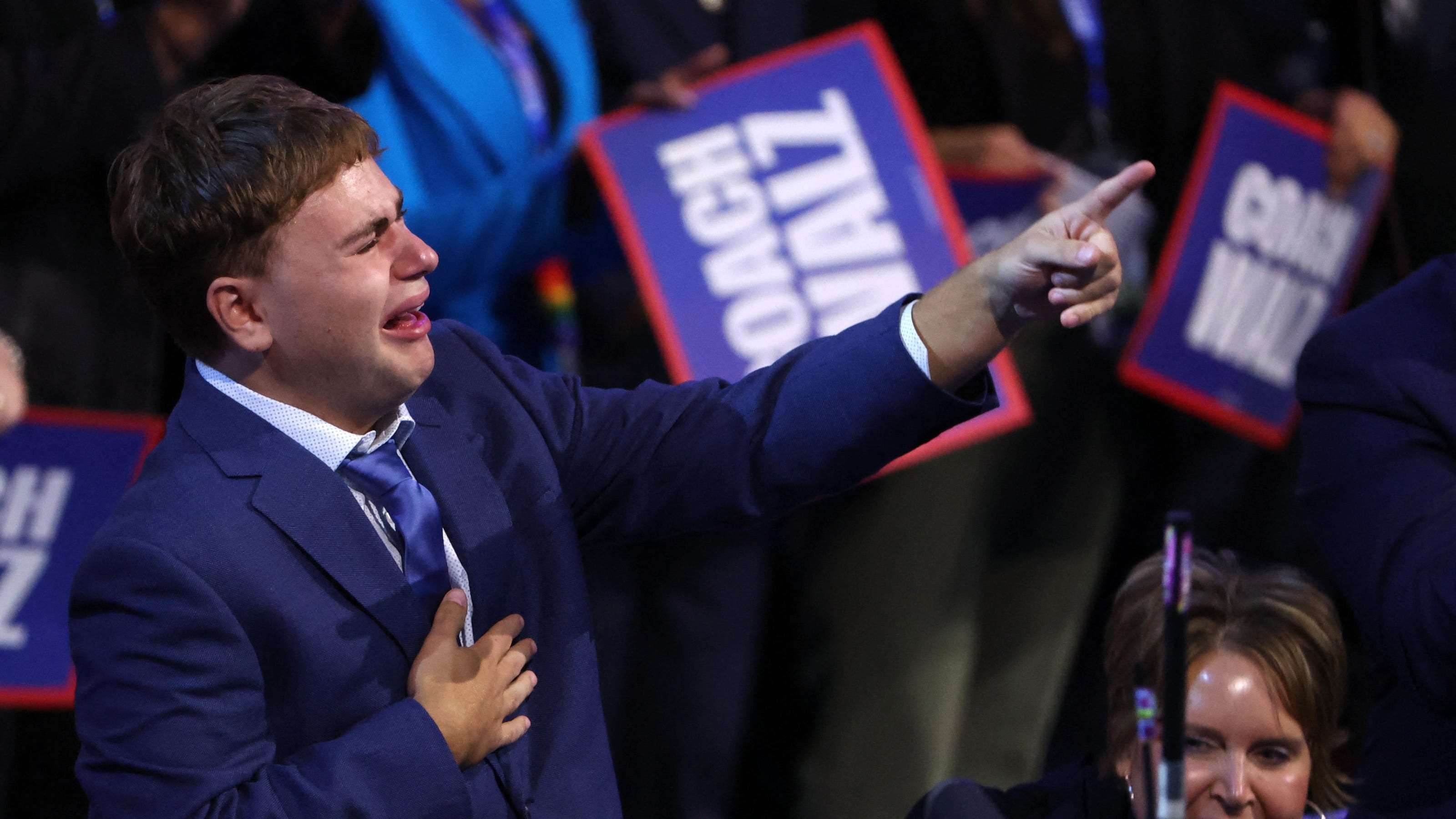 image for Gus Walz broke the internet with his tearful love for his dad. Then the bullying began