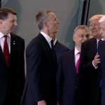 image for Trump pushes away Montenegro pm at NATO summit to get to the front of the pack