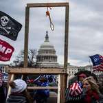 image for January 6, 2021: Insurrectionists standing around gallows build to hang Mike Pence.