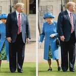 image for Trump Walks in Front of Queen Elizabeth, Causing Social Media Frenzy July, 2018