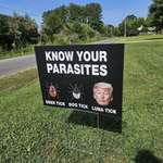 image for This sign my father in law just put in his front yard.