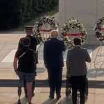 image for Donald Trump using footage and photos at Arlington National Cemetery for political gain.