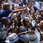 image for VP Harris and a young supporter connect