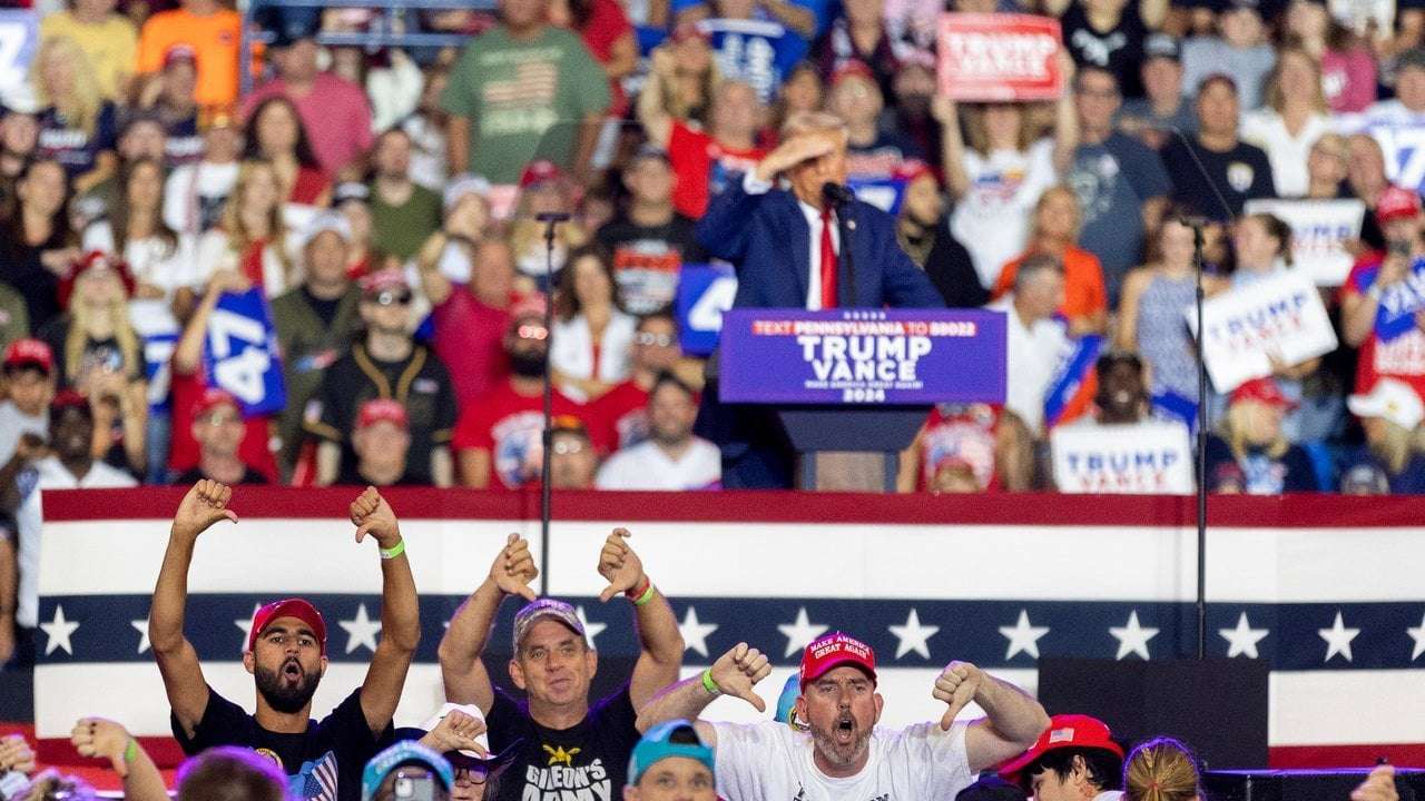 image for Trump Calls Journalists “Enemy Of The People” During Pennsylvania Rally Minutes Before Man Storms Into Media Section