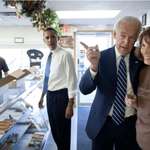 image for Two US presidents in a bakery.