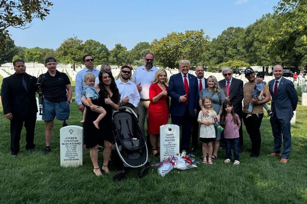image for Trump now claims Arlington cemetery scandal was ‘all made up’ by Harris