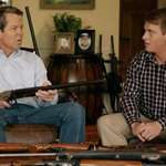 image for Georgia governor Brian Kemp pointing a shotgun at his daughters boyfriend for a political ad