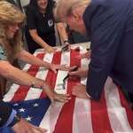 image for Donald Trump desecrating a flag