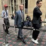 image for Stephen Miller and Florida Congressman Matt Gaetz heading to the spin room following the debate