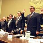 image for 14 April 1994 - Tobacco company CEOs declare, under oath, that nicotine is not addictive.