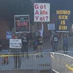 image for Protestors at a Pride event today, Bartlesville, Ok