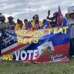 image for Haitians outside Trump's rally in Uniondale