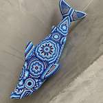 image for I made a wooden shark and decorated it with indigenous huichol patterns inspired from my culture.