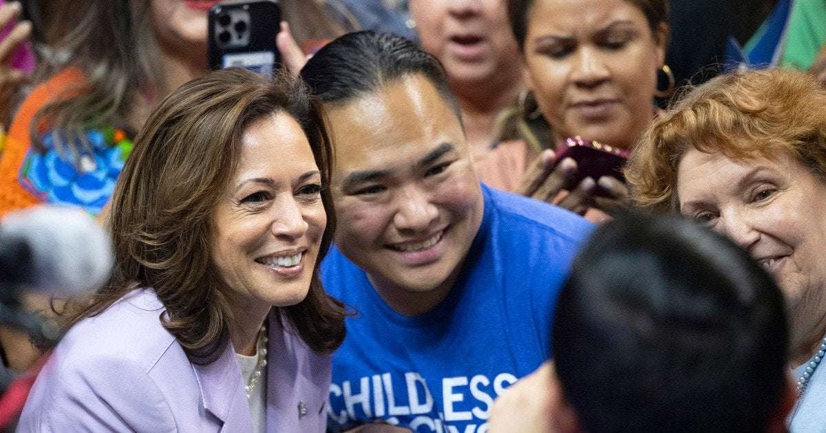 image for Harris leads Trump by almost 40 points among Asian American voters, a new poll shows