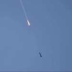 image for Iron dome rocket about to shoot down Hezbollah Katyusha