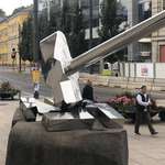 image for The ‘Crush Nazism’ monument outside Oslo Central Station