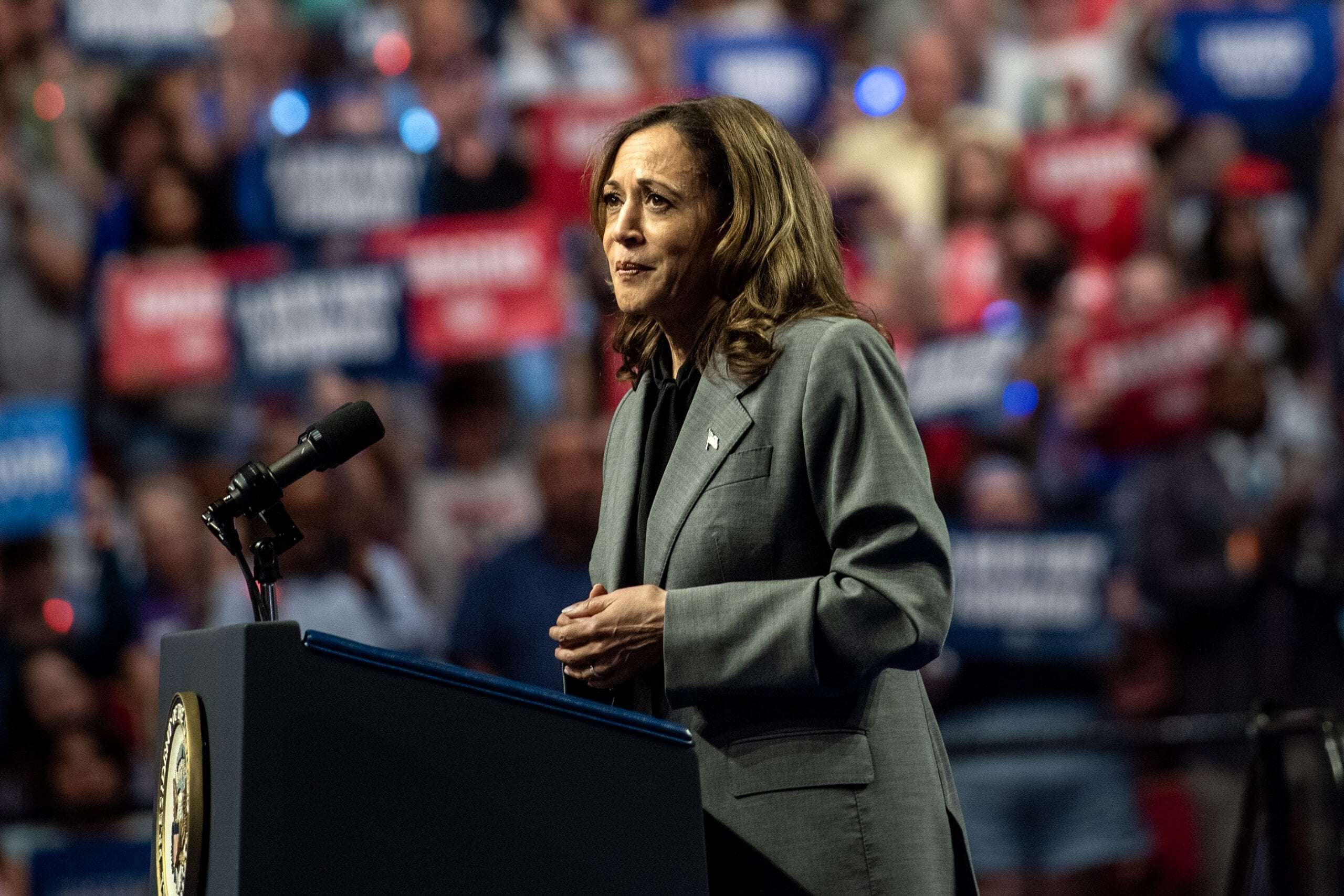 image for Kamala Harris tells WPR she supports eliminating the filibuster to restore abortion rights