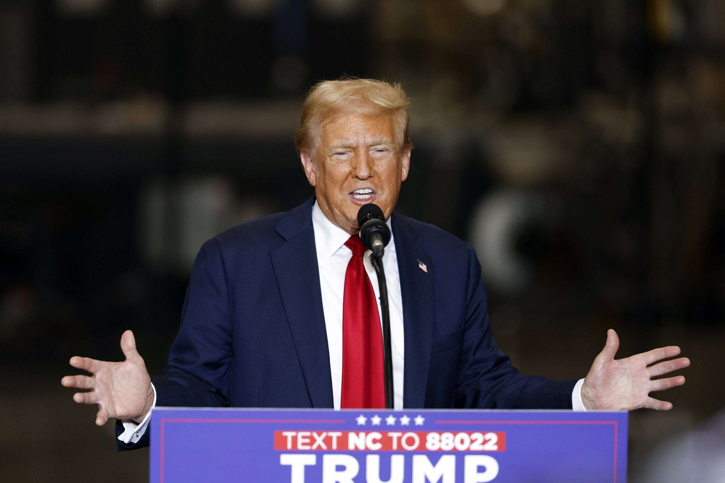 image for Trump Warns Hostile Migrants Have Machine Guns Beyond 'Military Scope'