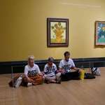 image for Just Stop Oil activists throw soup on Van Goghs Sunflowers again