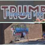 image for At an intersection in Phoenix, Democrats for trump graffiti keeps getting painted over