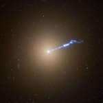 image for Black hole shoots a plasma beam through space. Captured by NASA.