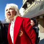 image for Ex-county clerk Tina Peters, a pro-Trump election denier, during her arrest for election tampering.