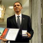 image for Obama with his Nobel prize award