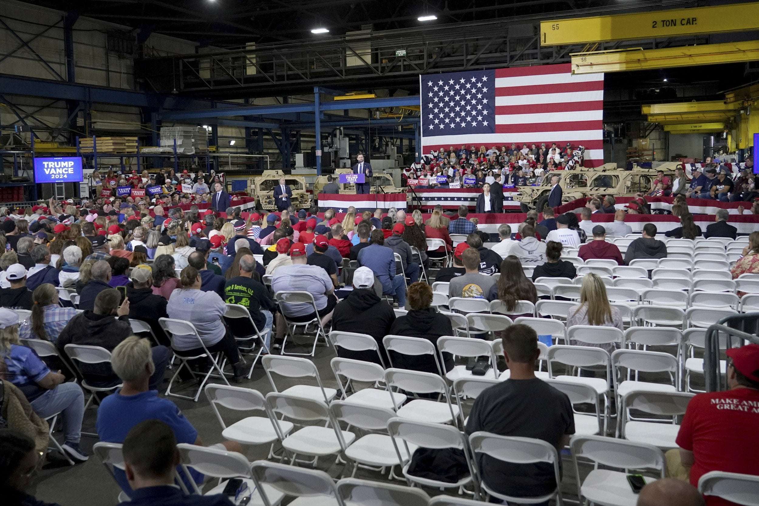 image for JD Vance Confronted by Dozens of Empty Seats at Pennsylvania Event