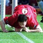 image for Robbie Fowley infamous goal celebration which costed him 4 game ban and 40k fine(1999)