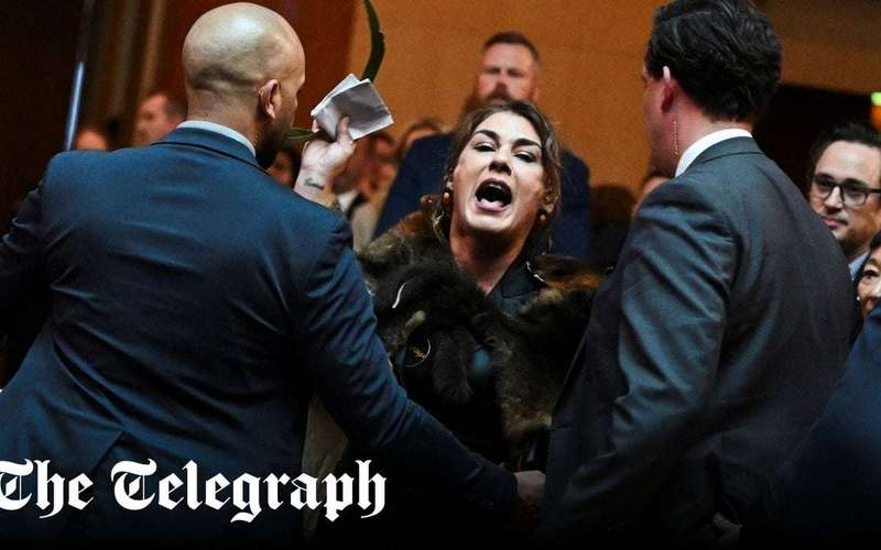 image for Watch: King heckled by Australian senator shouting ‘genocide’