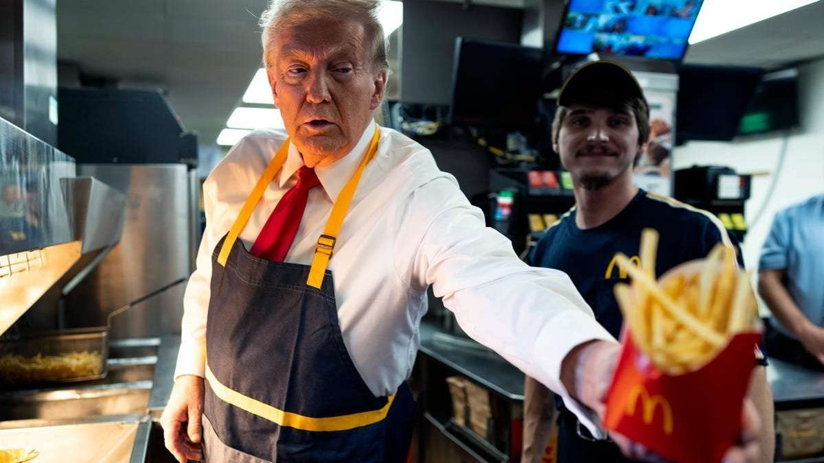 image for McDonald's is distancing itself from Donald Trump after a high-profile visit to the fryer