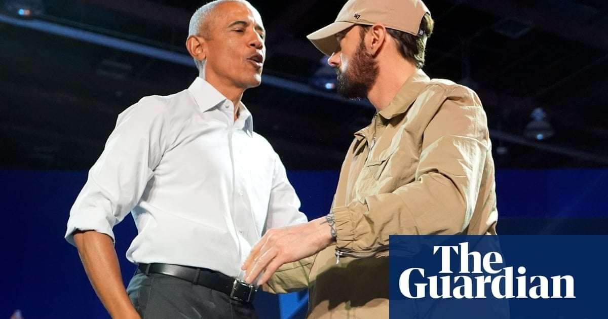 image for ‘There’s vomit on my sweater already!’ Barack Obama raps Eminem’s Lose Yourself at Detroit rally