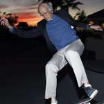 image for Tony Hawk dressed as Larry David for Halloween.