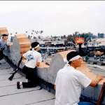 image for Korean shop owners guarding their stores in a snipers position during the 1992 LA Riots
