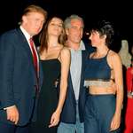image for Trump with his wife, Jeffrey Epstein, & Ghislaine Maxwell in 2000