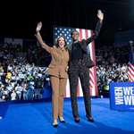 image for Harris and Michelle Obama at Kalamazoo, Michigan