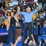 image for Obama shares a triumphant moment with Kamala on the campaign trail of freedom