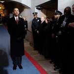 image for Barack Obama waits backstage before taking the oath of office, 2009