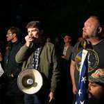 image for This is Nick Fuentes at a Trump rally. He's a neo-Nazi. Trump hosted him at Mar-A-Lago for dinner.