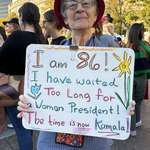 image for An 86-year-old woman is marching in Washington, DC, for the 2024 Women’s March for Kamala Harris.