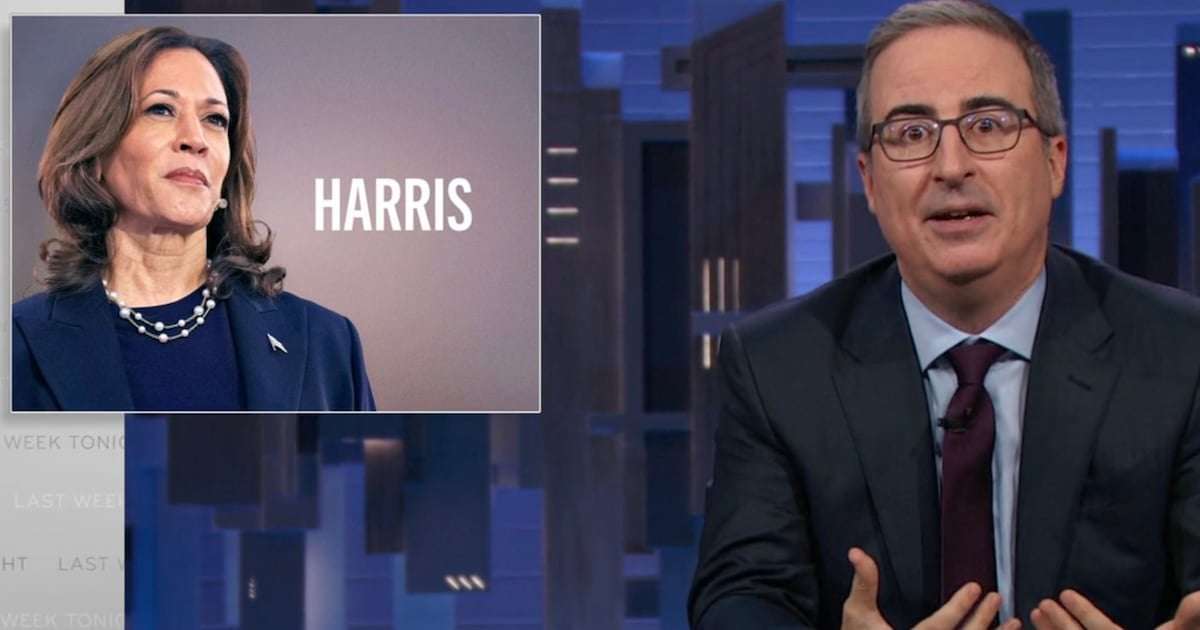 image for Teary-Eyed John Oliver Begs Reluctant Voters to Back Kamala Harris