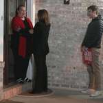 image for Harris pleasantly surprises a voter while campaigning door-to-door today in Reading, PA