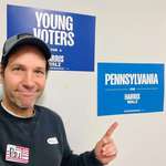 image for Actor Paul Rudd showing support for the Harris/Walz campaign in Pennsylvania