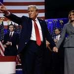 image for Donald Trump with Wife Melania after winning Presidency for a Second Time